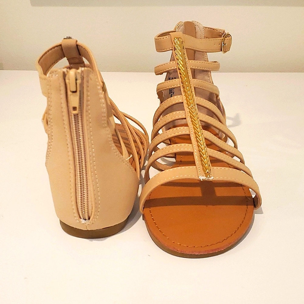 Women's Rouge Gladiator Zip Up Sand Color Sandals Size 9